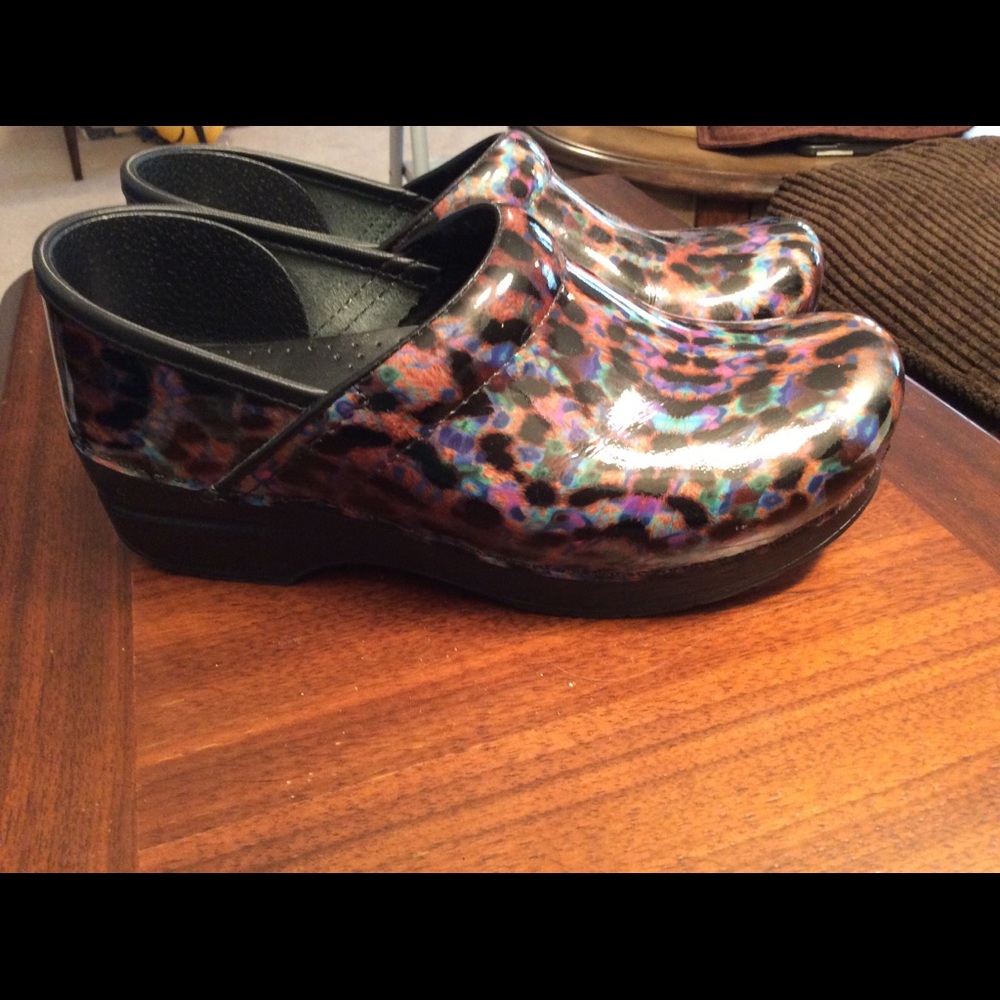 Dansko multicolored Leopard print clogs